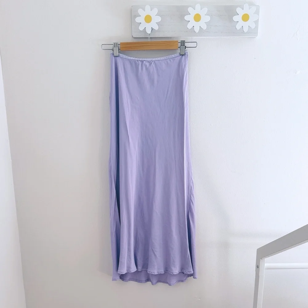 Zara Silk Skirt Satin Long Maxi Lavender Light Purple Unlined Women’s size small